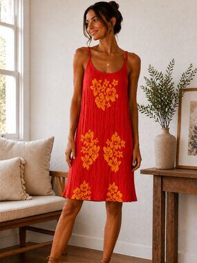Vintage Pineapple Moon Womens One Size Batik Tropical Beach Dress Swim Cover Up
